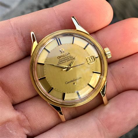 vintage omega constellation 18k gold mens watch|pre owned omega constellation watches.